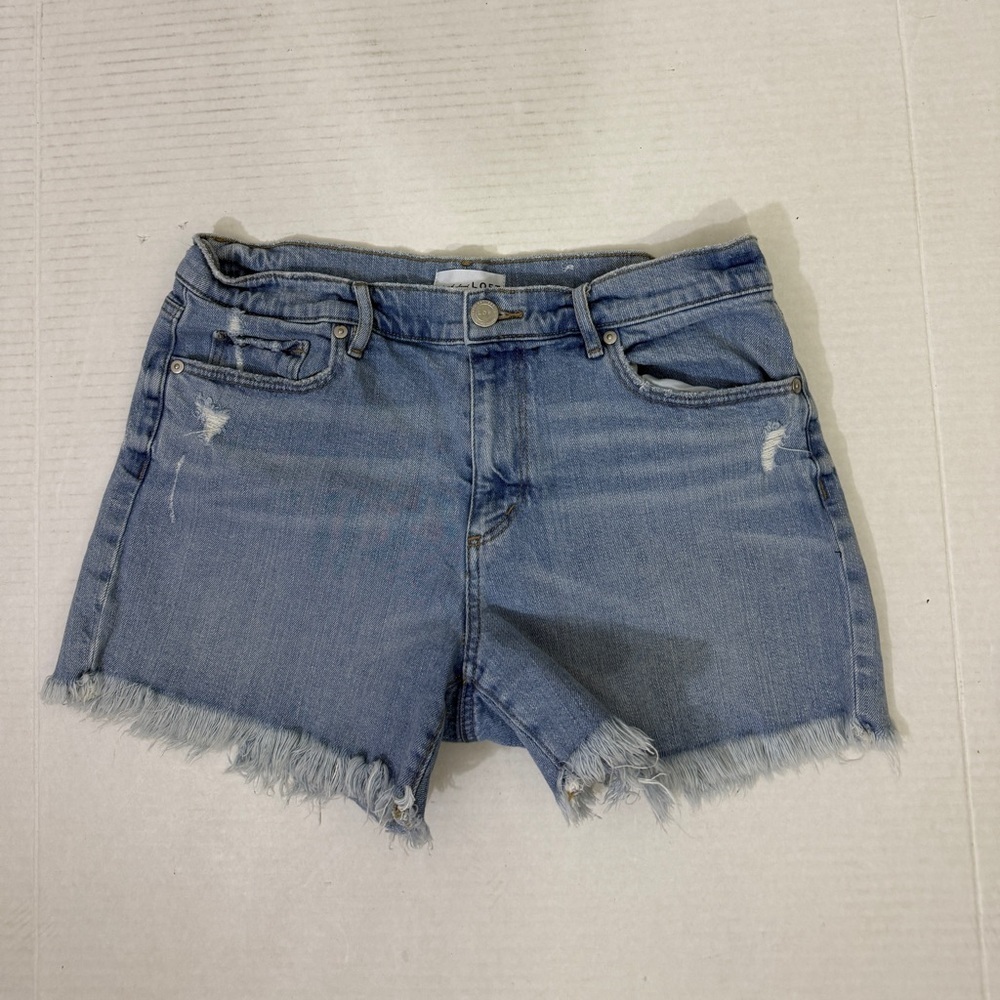 LOFT Light Blue Distressed Jean Shorts